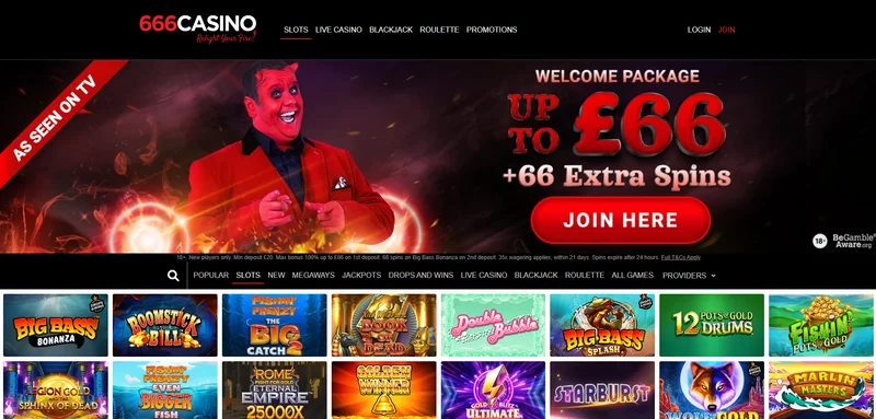 666 Сasino Bonus Interface